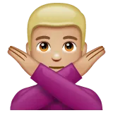 man gesturing NO: medium-light skin tone für Whatsapp Plattform