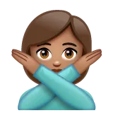 Whatsapp platformu için woman gesturing NO: medium skin tone