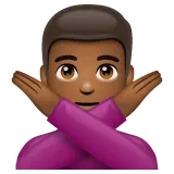 Whatsapp dla platformy man gesturing NO: medium-dark skin tone