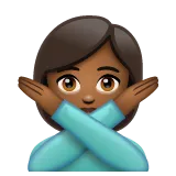 person gesturing NO: medium-dark skin tone für Whatsapp Plattform
