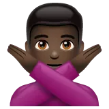 man gesturing NO: dark skin tone untuk platform Whatsapp