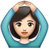 woman gesturing OK: light skin tone per la piattaforma Whatsapp