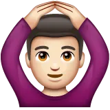 man gesturing OK: light skin tone for Whatsapp platform