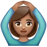 woman gesturing OK: medium skin tone para a plataforma Whatsapp
