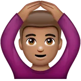 man gesturing OK: medium skin tone สำหรับแพลตฟอร์ม Whatsapp
