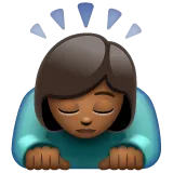 woman bowing: medium-dark skin tone per la piattaforma Whatsapp