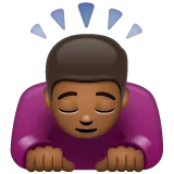 person bowing: medium-dark skin tone untuk platform Whatsapp