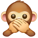 Whatsappプラットフォームのspeak-no-evil monkey