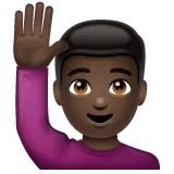 Whatsapp dla platformy man raising hand: dark skin tone