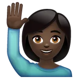 Whatsapp dla platformy person raising hand: dark skin tone
