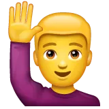 man raising hand pour la plateforme Whatsapp