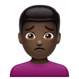 Whatsapp 플랫폼을 위한 man frowning: dark skin tone