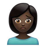 person frowning: dark skin tone untuk platform Whatsapp