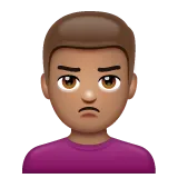 Whatsapp dla platformy man pouting: medium skin tone