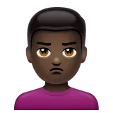 man pouting: dark skin tone til Whatsapp platform