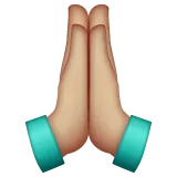 Whatsapp dla platformy folded hands: medium-light skin tone