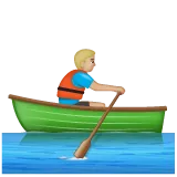 person rowing boat: medium-light skin tone untuk platform Whatsapp