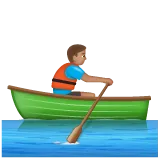 person rowing boat: medium skin tone สำหรับแพลตฟอร์ม Whatsapp