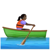 Whatsapp 플랫폼을 위한 woman rowing boat: dark skin tone