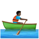 person rowing boat: dark skin tone per la piattaforma Whatsapp