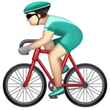 person biking: light skin tone untuk platform Whatsapp