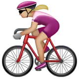 Whatsapp dla platformy woman biking: medium-light skin tone