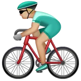man biking: medium-light skin tone für Whatsapp Plattform