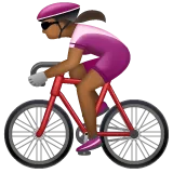 Whatsappプラットフォームのwoman biking: medium-dark skin tone