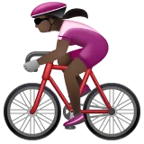 woman biking: dark skin tone لمنصة Whatsapp
