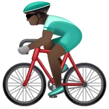 person biking: dark skin tone สำหรับแพลตฟอร์ม Whatsapp