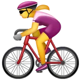 woman biking for Whatsapp-plattformen