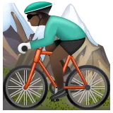 Whatsapp 플랫폼을 위한 person mountain biking: dark skin tone