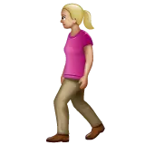 Whatsapp platformu için woman walking: medium-light skin tone