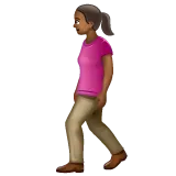 Whatsapp platformu için woman walking: medium-dark skin tone
