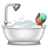 Whatsapp dla platformy person taking bath: medium skin tone