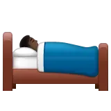 person in bed: dark skin tone สำหรับแพลตฟอร์ม Whatsapp