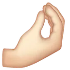 Whatsapp प्लेटफ़ॉर्म के लिए pinched fingers: light skin tone
