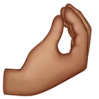 pinched fingers: medium skin tone لمنصة Whatsapp