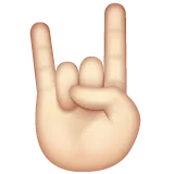 sign of the horns: light skin tone untuk platform Whatsapp