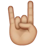 sign of the horns: medium-light skin tone per la piattaforma Whatsapp