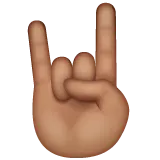 Whatsapp dla platformy sign of the horns: medium skin tone
