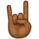 sign of the horns: medium-dark skin tone สำหรับแพลตฟอร์ม Whatsapp