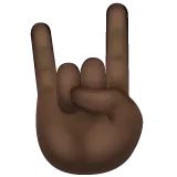 sign of the horns: dark skin tone untuk platform Whatsapp