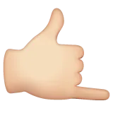 call me hand: light skin tone per la piattaforma Whatsapp