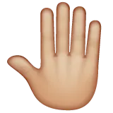 raised back of hand: medium-light skin tone per la piattaforma Whatsapp