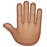 Whatsapp 플랫폼을 위한 raised back of hand: medium skin tone