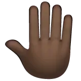 raised back of hand: dark skin tone für Whatsapp Plattform