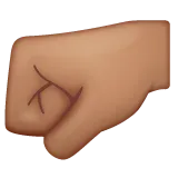 Whatsapp 플랫폼을 위한 left-facing fist: medium skin tone