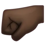 Whatsapp dla platformy left-facing fist: dark skin tone