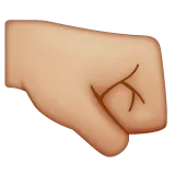 right-facing fist: medium-light skin tone für Whatsapp Plattform